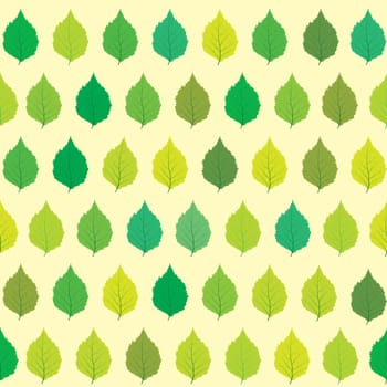 Rows of green leaves seamless pattern