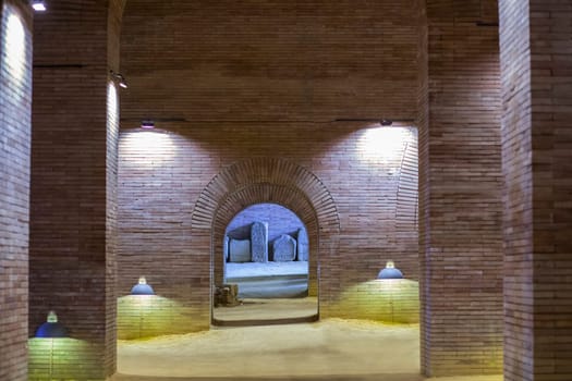 Merida, Spain - Sept 4th, 2018: National Museum of Roman Art in Merida, Spain. Crypt