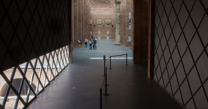 Merida, Spain - May 23th, 2021:. National Museum of Roman Art in Merida, Spain. Main hall entrance