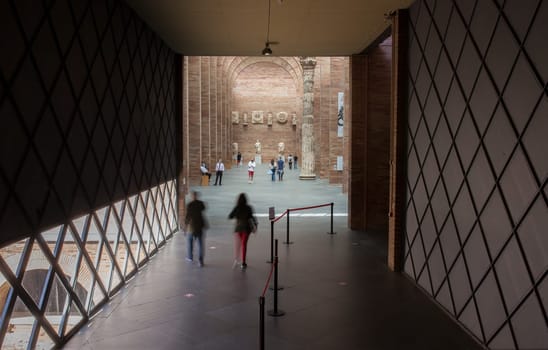 Merida, Spain - May 23th, 2021:. National Museum of Roman Art in Merida, Spain. Main hall entrance
