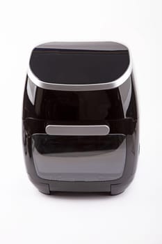 Modern black Airfryer isolated over white background