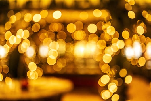 Blurry abstract golden Bokeh bubbles using for background
