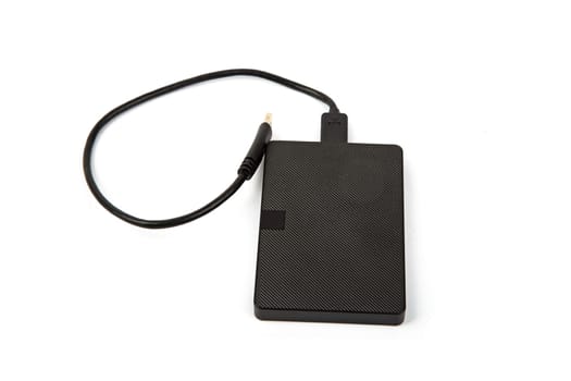 Black portable Harddrive isolated over white background