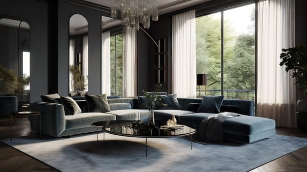 Luxurious Living-room interior - Generative AI - AI generated