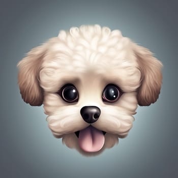 Cute little dog, ios style icon - Generative AI, AI generated
