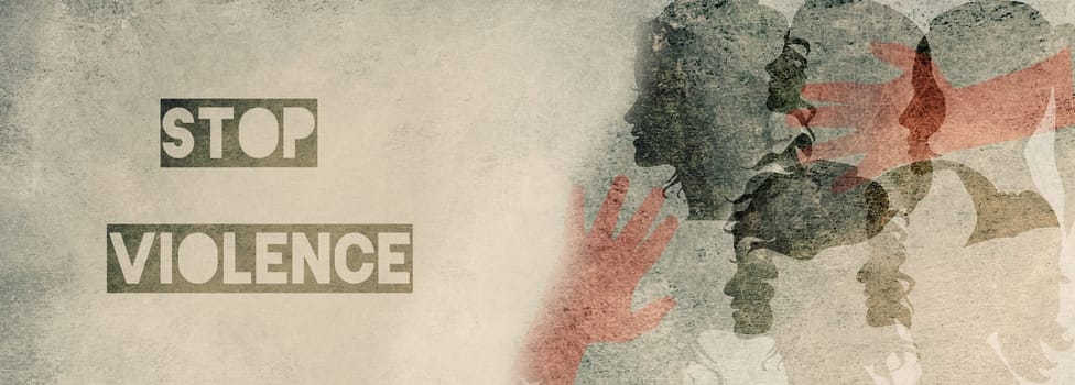 Domestic violence, hand hits face of abused woman, international awareness month october for victims and survivors