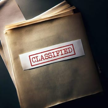 Close up of classified document papers