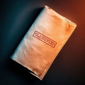 Close up of classified document papers