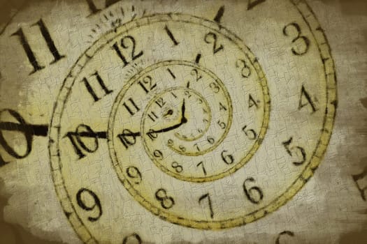 Creative image - hypnotic clock background. Concept of hypnosis, subconscious, suggestion.