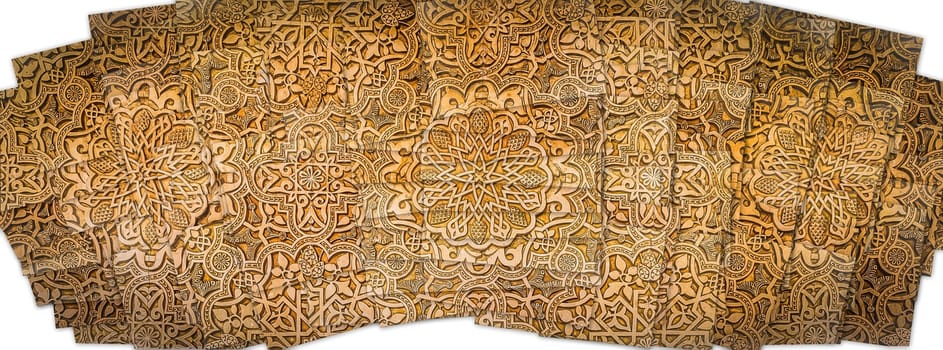 Creative picture of arabic background. Beige arab geometric decoration - retro design