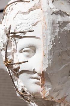 Possagno, Italy - July 2022: Art creation with gypsum. Concept of idea, creativity, inspiration