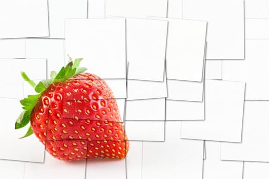 Creative picture of strawberry isolated on white background