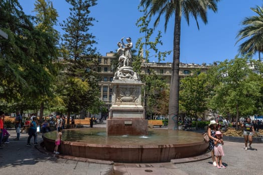 Monument to the American Liberty in the Plaza de Armas in Santiago de Chile