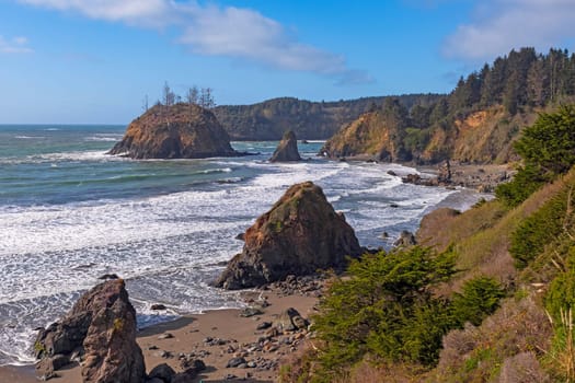 Sunny Morning on a Rocky Beach at Trinida State Beach in California