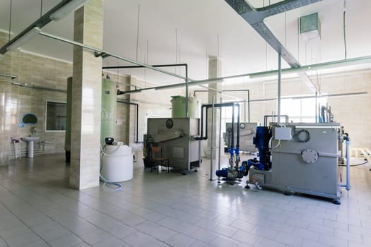 Boiler station and boiler room. Engine room, technical equipment