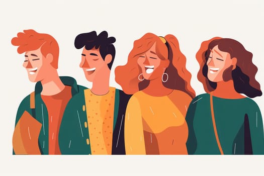 A happy group of people sharing a moment of laughter and joy on World Laughter Day. Perfect for capturing the authentic and candid emotions of human expression and communication. AI Generative.