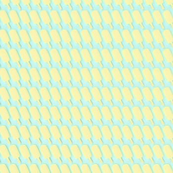 Abstract background with yellow ice creams silhouettes, 3D illustration