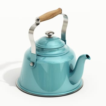 Retro teapot isolated on white background. 3D illustration.