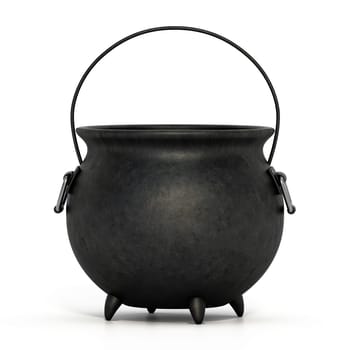 Witch cauldron isolated on white background. 3D illustration.