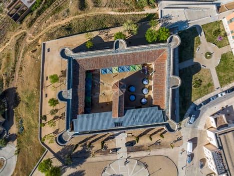 Aerial view from above of the Alcazar Castle in the city of Toro, province of Zamora, Spain