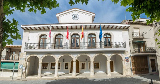 Estremera, beautiful little town in Las Vegas County, Madrid, Spain. Town hall building