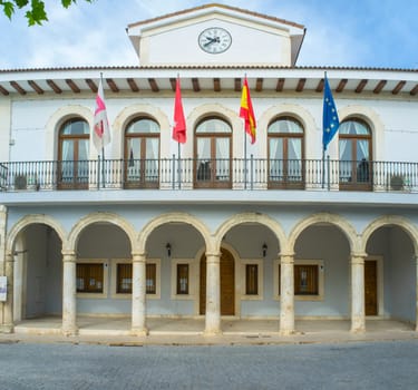 Estremera, beautiful little town in Las Vegas County, Madrid, Spain. Town hall building