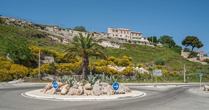 Typical roundabout in Marseille in the south of France