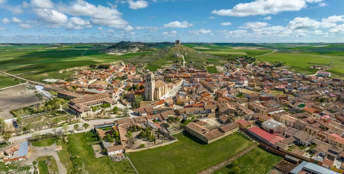 Mota del Marques in Valladolid, aerial panoramic view Spain