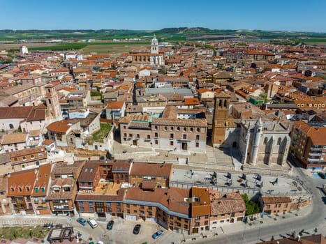 Panoramic view at the village of Tordesillas in province of Valladolid, Spain