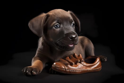 This little troublemaker can't resist sinking his teeth into a cozy slipper.