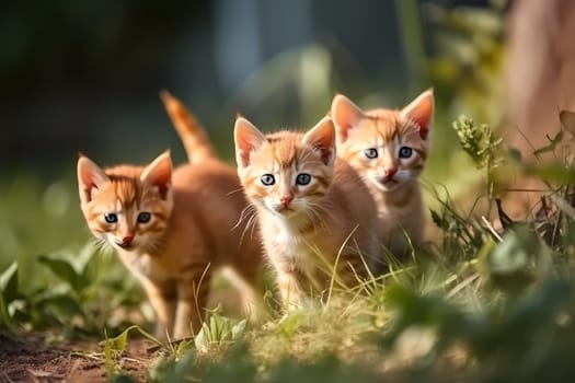 The mischievous kittens pounce and leap as they try to catch the elusive red dot.