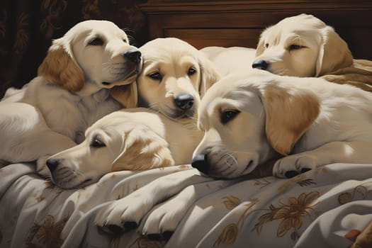 These cuddly puppies sure know how to get cozy when it's time for a nap.