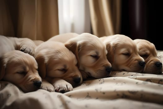 These cuddly puppies sure know how to get cozy when it's time for a nap.