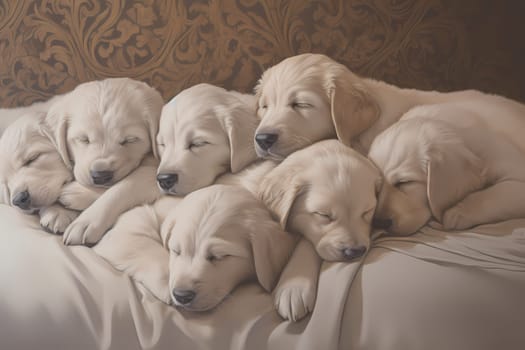 These cuddly puppies sure know how to get cozy when it's time for a nap.