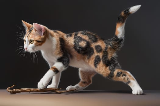 The kitten is endlessly amused as she spins in circles, trying to catch her elusive tail.