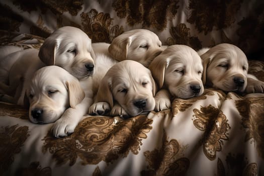 These cuddly puppies sure know how to get cozy when it's time for a nap.