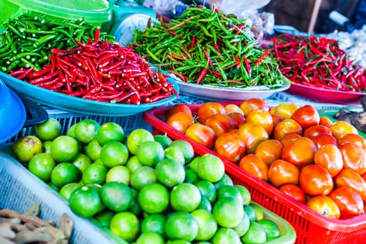 Vegetables market in Phuket, Thailand, Asia