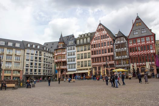 Frankfurt am Main, Germany. / April 26 2023 : Frankfurt Old town square romerberg.