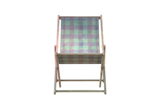 3D Illustration , Deck chair  on white background.