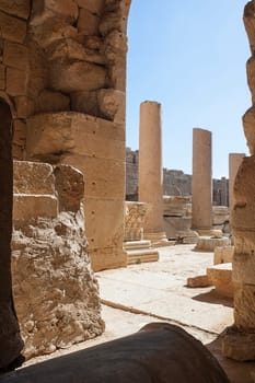 Archaeological site of Leptis Magna, Libya - 10/30/2006:  The Basilica of Severe  in the ancient Roman city of Leptis Magna.