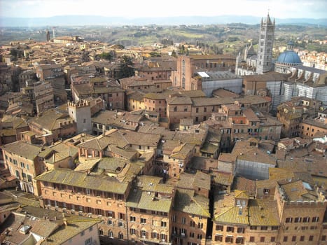 Panoramic view of Siena, Tuscany, Italy