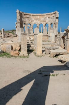 Archaeological site of Leptis Magna, Libya - 10/30/2006:  The Marketplace in the ancient Roman city of Leptis Magna.