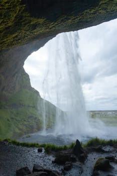 Seljalandsfoss falls in summer season view, Iceland. Icelandic landscape.