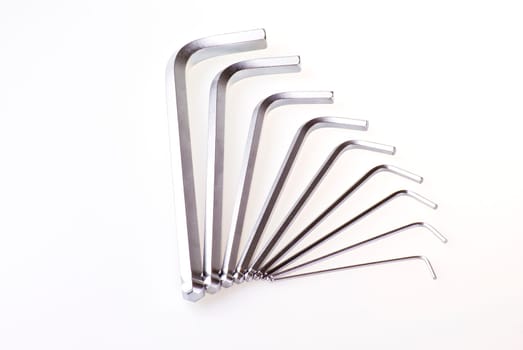 Set of alan keys over white background