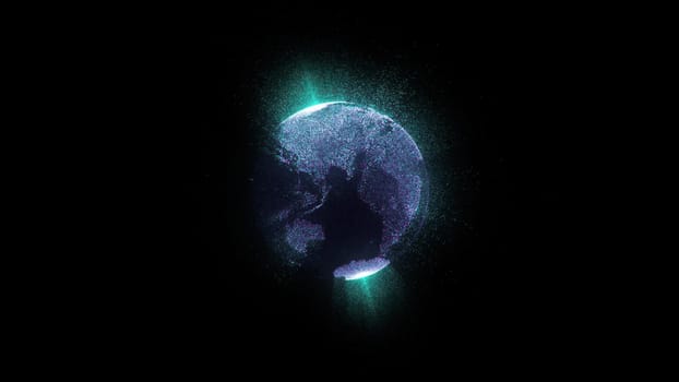 Digital Particle Earth. Computer generated 3d render,Digital Particle Earth. Computer generated 3d render