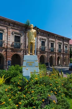 statue of st Lorenzo Ruiz de manila in naga city. He s a Filipino saint venerated in the Roman Catholic Church and became the country's protomartyr after his execution in Japan
