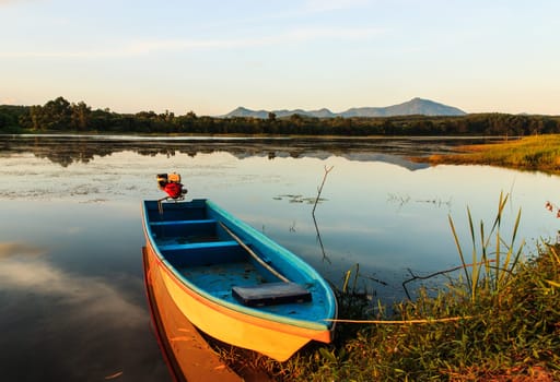 Beautiful nature, beautiful river wite color of sunlight