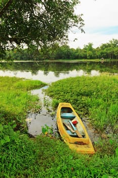 Beautiful nature and beautiful of river with boat