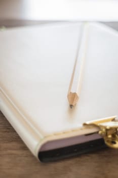 Simple office desk with necessary tool, stock photo