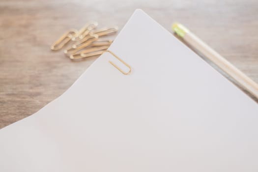 Simple office desk with necessary tool, stock photo